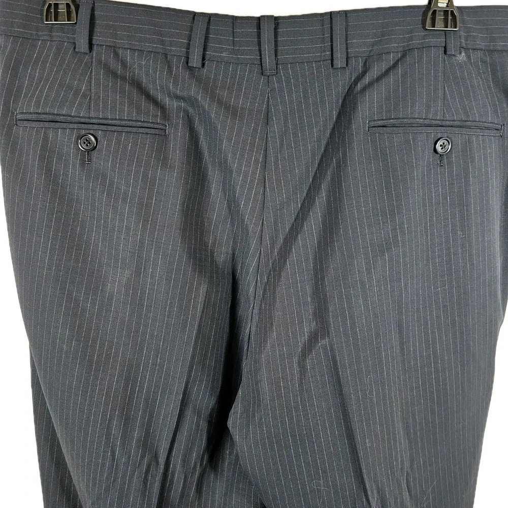 Brooks Brothers Wool Blazer Pants Suit Men 41R Navy 38 Waist Pinstripe Office‎